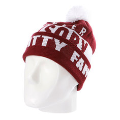 Шапка с помпоном Flat Fitty Swagger Fam Maroon/White