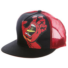 Бейсболка с сеткой Santa Cruz Screaming Hand Trucker Black/Red