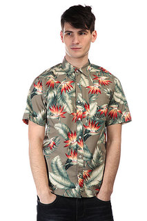 Рубашка Huf Birds Of Paradise S/S Woven Olive