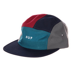 Бейсболка пятипанелька Huf Lo-down Navy/Teal/Wine