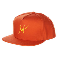 Бейсболка Huf BTO Script Duck Snapback Burnt Orange