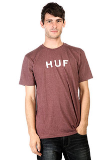 Футболка Huf Original Logo Tee Maroon Heather