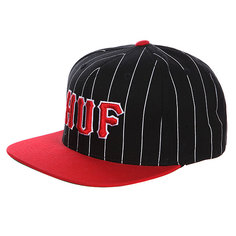 Бейсболка Huf Classic Pinstripe Starter Black/Red