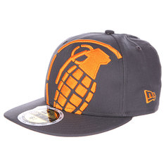 Бейсболка с прямым козырьком детская Grenade Big Crop Gray/Orange
