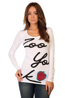Лонгслив женский Zoo York Ls Script Crew Bright White