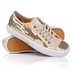 Кеды кроссовки женские Vision Glitz Low Gold/White