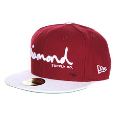 Бейсболка с прямым козырьком Diamond Og Script Fitted Hat Cardinal