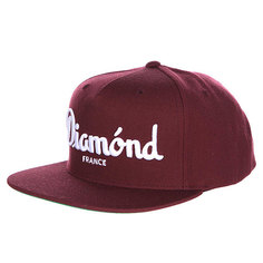 Бейсболка с прямым козырьком Diamond Champagne Snapback Maroon