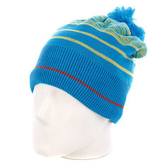 Шапка с помпоном Dragon Riley Stripe Beanie Indian Teal
