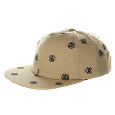 Бейсболка с прямым козырьком Stussy Ss Link Embroidered Cap Khaki