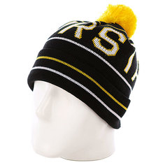 Шапка с помпоном Fourstar Athl Block Pom Black/Yellow