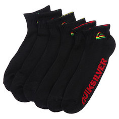 Носки средние Quiksilver 3pk Rasta Black/Mixed Logo