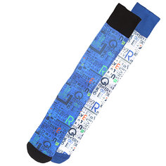 Носки сноубордические Quiksilver 4 Ways Type Printed Snow Socks White/Blue