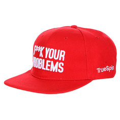 Бейсболка с прямым козырьком TrueSpin Fuck Your Problems Red