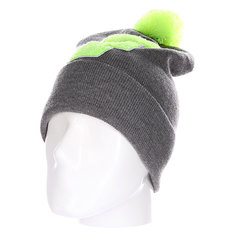 Шапка Truespin Abc Pompom Beanie Grey/Lime F