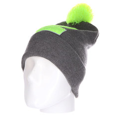 Шапка Truespin Abc Pompom Beanie Grey/Lime Z