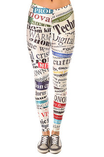 Леггинсы женские Look Daily Newspaper Multi