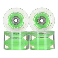 Колеса для скейтборда для лонгборда с подшипниками Sunset Conical Longboard Wheel Set With Abec9 Green 78A 65 mm