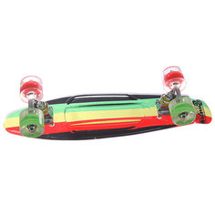Скейт мини круизер Sunset Rasta Grip Complete Rasta Stripe Deck R/Y/G Red/Green Wheels 6 x 22 (56 см)