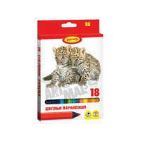 Карандаши цветные "Хищники", 18цв. -