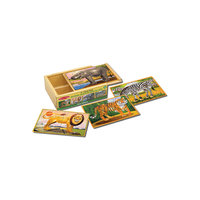 Деревянные пазлы "Дикие животные", 4х12, Melissa &amp; Doug