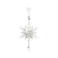 Металлическая подвеска "Падающая снежинка" (10,5х12 см, цвет белый), Волшебная страна