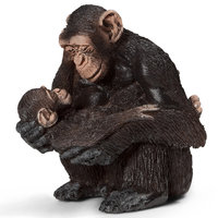 Schleich Шимпанзе, самка с детенышем. Серия "Дикие животные"
