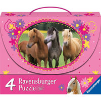 Набор пазлов «Красивые лошади» 2х64 и 2х81 деталей, Ravensburger