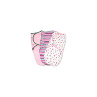 Конверт для пеленания на липучке, SWADDLEME®, р-р S/M, 3 шт., розовые жучки Summer Infant