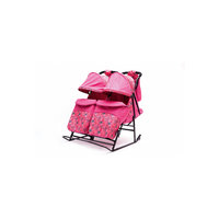 Санки-коляска для двойни "Зимняя сказка-3" В Твин, ABC Academy, розовый