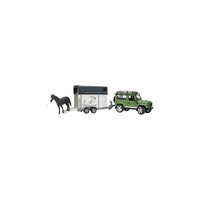 Внедорожник Land Rover с прицепом-коневозкой и лошадью,  Bruder