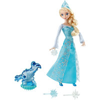 Кукла Эльза, со снежинками и Зефиркой, со светом, Disney Princess Mattel