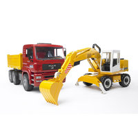 Самосвал MAN с колёсным экскаватором Liebherr, Bruder
