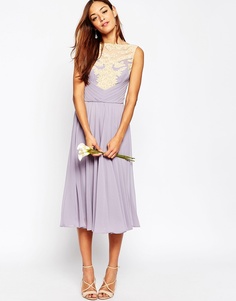 Кружевное платье миди ASOS WEDDING - Сиреневый