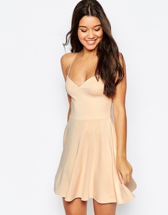 Короткое приталенное платье ASOS - Телесный