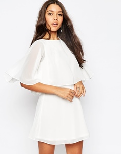 Короткое приталенное платье мини с кейпом ASOS - Белый