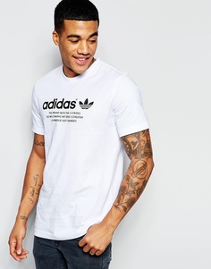 Футболка с логотипом на груди adidas Originals AJ7235 - Белый