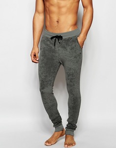 Суперзауженные махровые спортивные штаны цвета хаки ASOS Loungewear - Хаки