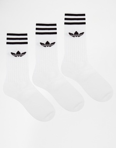 Набор из 3 пар однотонных носков adidas Originals S21489 - Белый