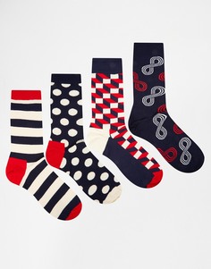 Набор из 4 пар носков в подарочной упаковке Happy Socks - Мульти