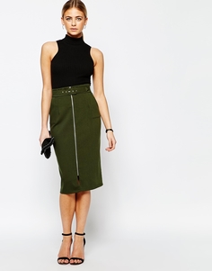 Структурированная юбка‑карандаш Love - Зеленый хаки