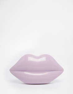 Клатч в форме губ из плексигласа Lulu Guinness - Светло-пурпурный