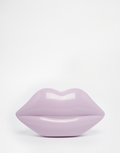 Клатч в форме губ из плексигласа Lulu Guinness - Светло-пурпурный