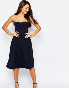 Платье-бандо средней длины ASOS - Темно-синий