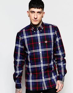Рубашка слим в клетку Fred Perry - Французский темно-синий