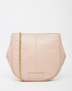 Кожаная сумка в форме полумесяца с ремешком-цепочкой Urbancode - Blush