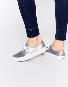 Кожаные серебристые кроссовки Vans Authentic Decon - Серый