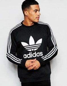 Свитшот с логотипом-трилистником adidas Originals AP8988 - Черный