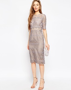 Кружевное платье-футляр ASOS Premium - Сиреневый