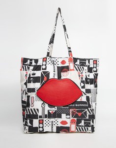 Складывающаяся сумка-шоппер Lulu Guinness London - Мульти